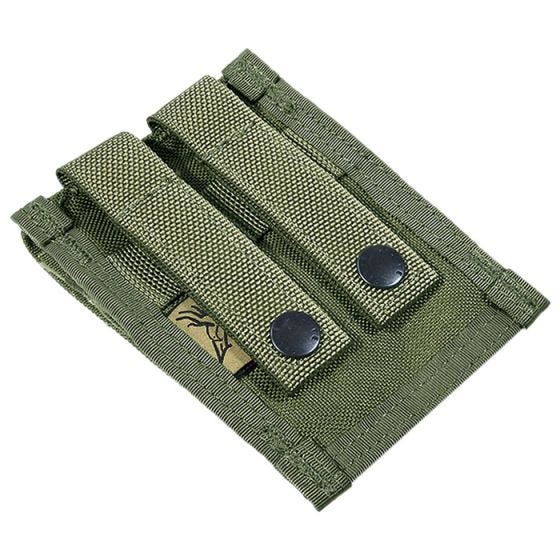 Portacargador doble de cartuchos de 9 mm Flyye con sistema MOLLE en Ranger Green