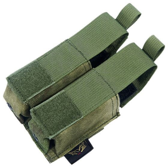 Portacargador doble de cartuchos Flyye 9mm Pistol Ver. HP con sistema MOLLE en A-TACS FG