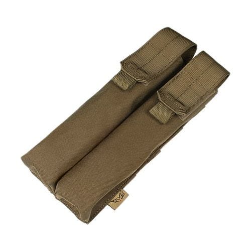 Portacargador doble Flyye P90/UMP con sistema MOLLE en Coyote Brown