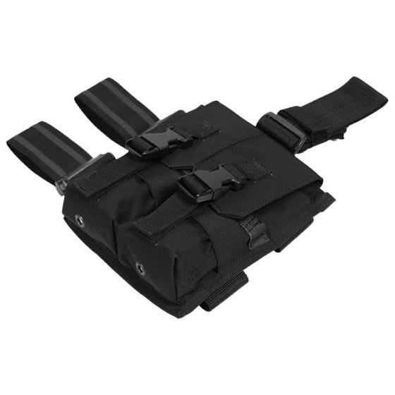 Portacargador doble para la pierna Flyye M4/M16 con sistema MOLLE en negro