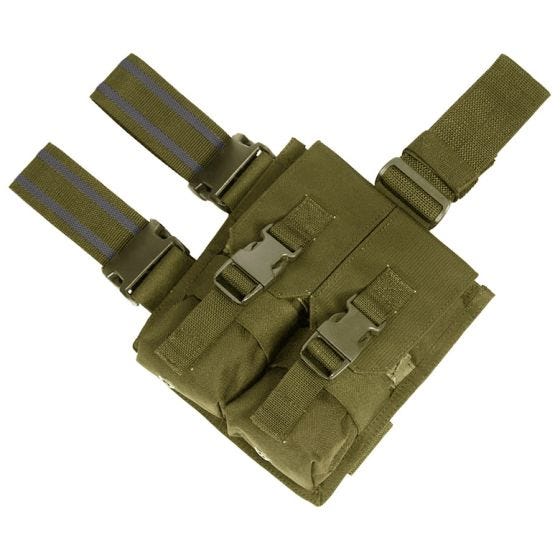 Portacargador doble para la pierna Flyye M4/M16 con sistema MOLLE en Coyote Brown