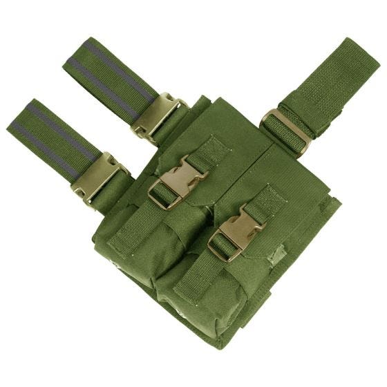 Portacargador doble para la pierna Flyye M4/M16 con sistema MOLLE en Olive Drab