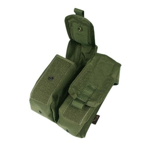 Portacargador doble para la pierna Flyye AK con sistema MOLLE en Olive Drab