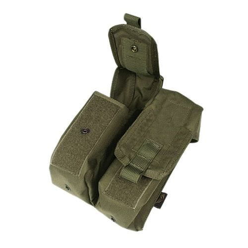 Portacargador doble para la pierna Flyye AK con sistema MOLLE en Ranger Green