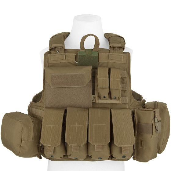 Flyye Chaleco con múltiples bolsillos Force Recon ver. Mar en Coyote Brown