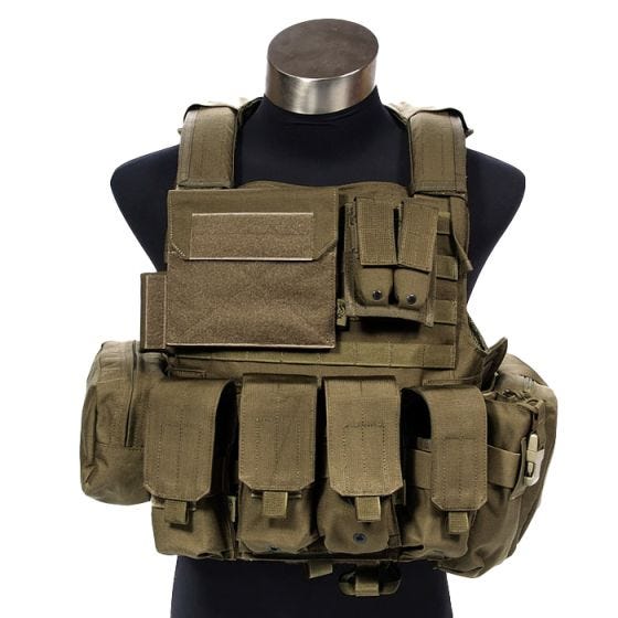 Flyye Chaleco con múltiples bolsillos Force Recon ver. Land en Coyote Brown