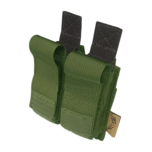 Portacargador doble de cartuchos Flyye .45 Pistol con sistema MOLLE en Olive Drab