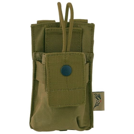 Funda pequeña para radio Flyye con sistema MOLLE en Coyote Brown