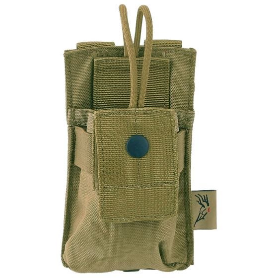 Funda pequeña para radio Flyye con sistema MOLLE en caqui