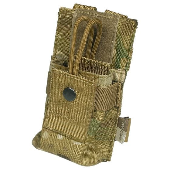 Funda pequeña para radio Flyye con sistema MOLLE en MultiCam