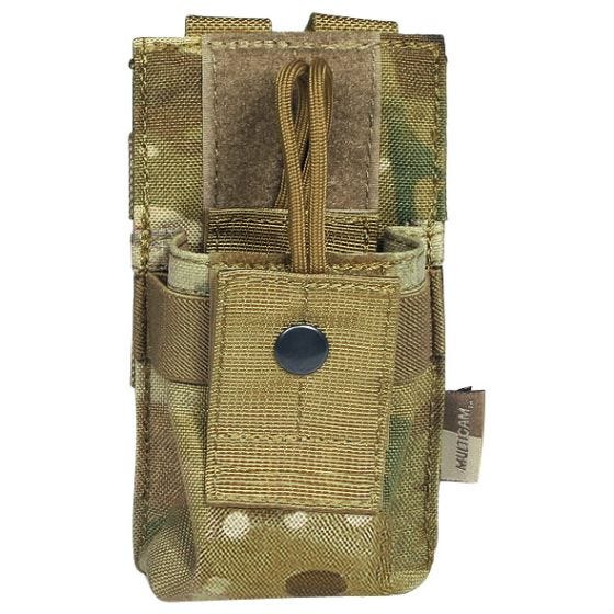 Funda pequeña para radio Flyye con sistema MOLLE en MultiCam