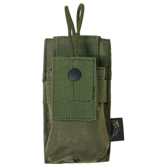 Funda pequeña para radio Flyye con sistema MOLLE en Ranger Green