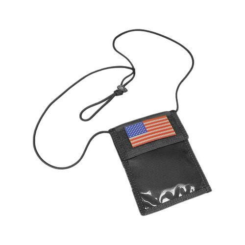 Funda de tarjeta de identificación para colgar al cuello Flyye en negro