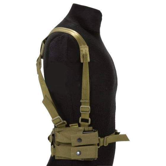 Funda de pistola para hombro Flyye con panel MOLLE en caqui