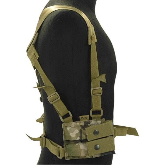 Funda de pistola para hombro Flyye con panel MOLLE en MultiCam