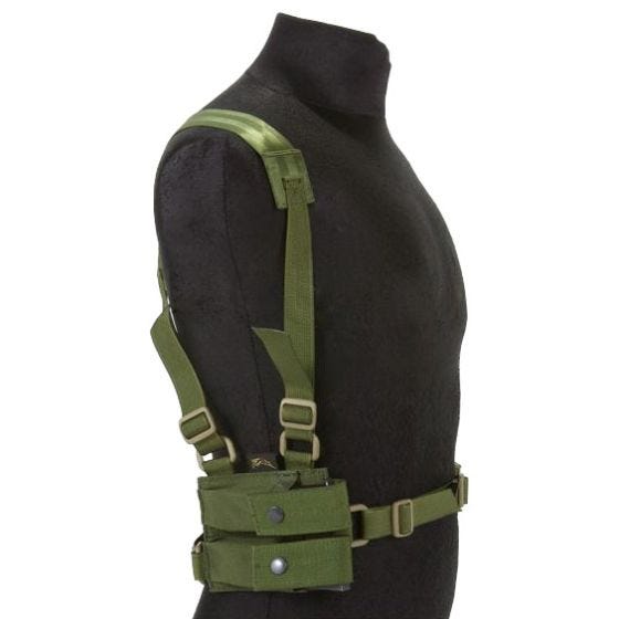 Funda de pistola para hombro Flyye con panel MOLLE en Olive Drab