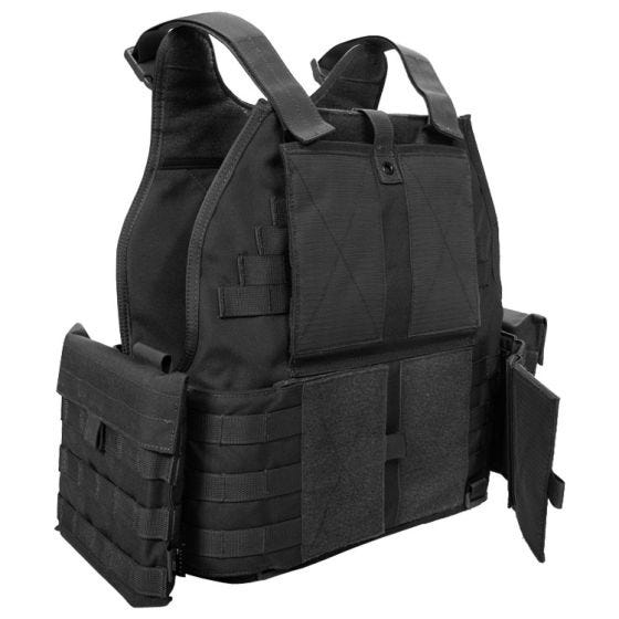 Chaleco protector Flyye SPC con sistema MOLLE en negro