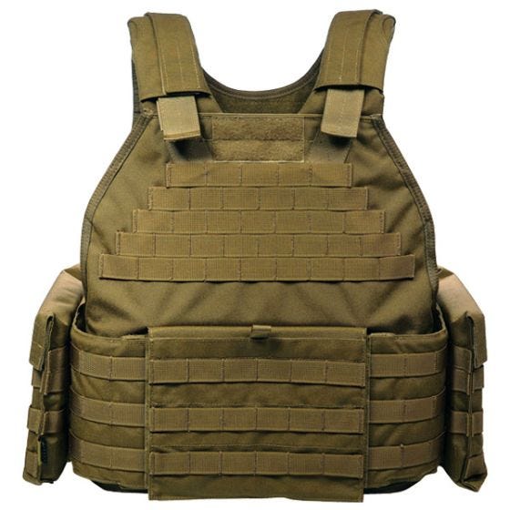 Chaleco protector Flyye SPC con sistema MOLLE en Coyote Brown