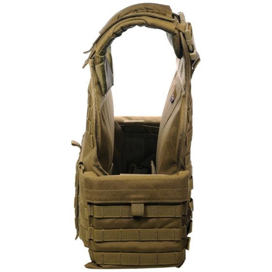 Chaleco protector Flyye SPC con sistema MOLLE en Coyote Brown