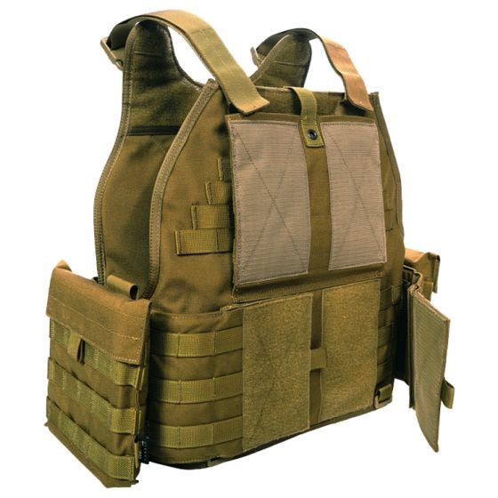 Chaleco protector Flyye SPC con sistema MOLLE en Coyote Brown