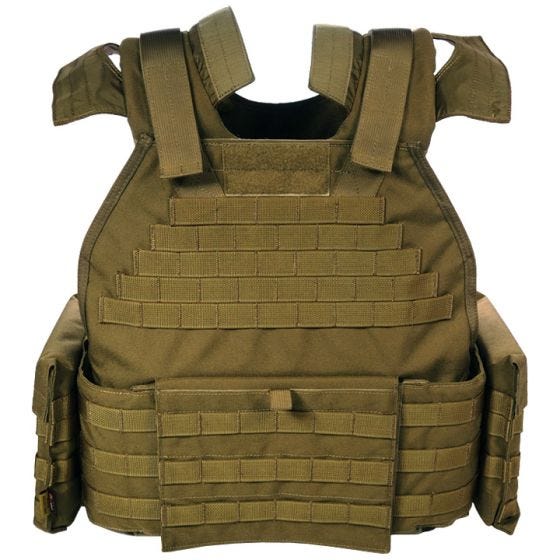 Chaleco protector Flyye SPC con sistema MOLLE en Coyote Brown