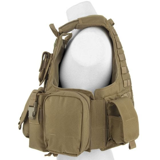 Flyye Chaleco con múltiples bolsillos Force Recon ver. Mar en caqui
