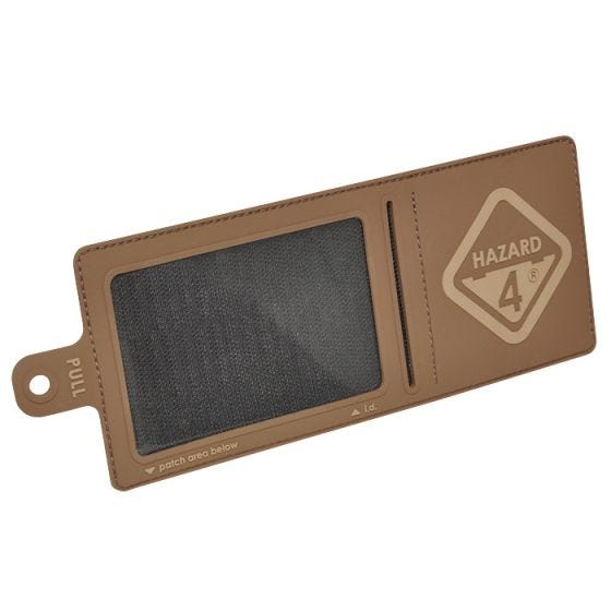 Funda en relieve de tarjeta de identificación cierre de gancho y bucle Hazard 4 de tamaño grande en Coyote