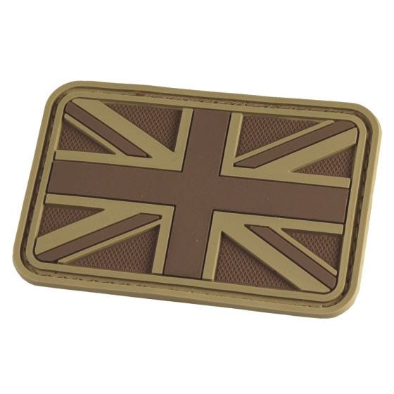 Parche en relieve Hazard 4 con bandera del Reino Unido en Coyote
