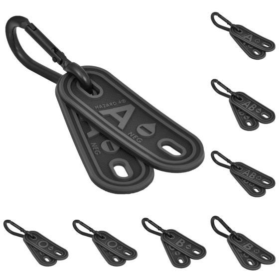 Set de 2 marcadores del grupo sanguíneo Hazard 4 en negro y gris