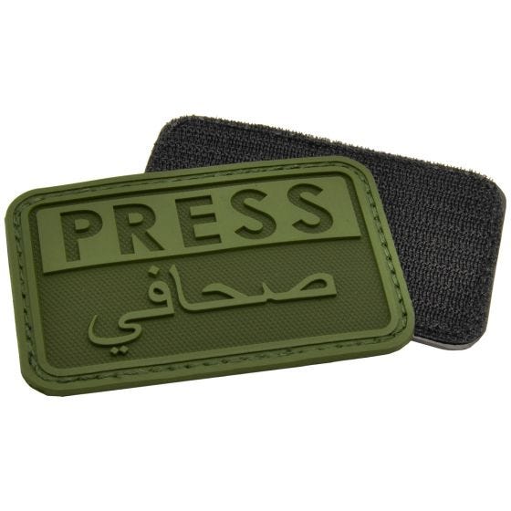 Parche en relieve para periodistas Hazard 4 en árabe en OD Green