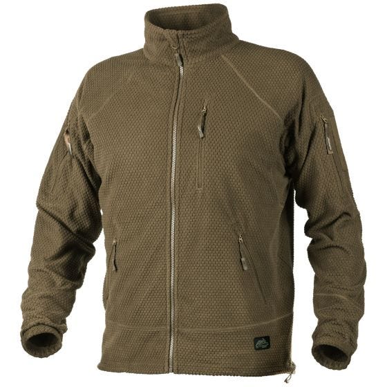 Chaqueta con forro polar de rejilla Helikon Alpha Tactical en Coyote