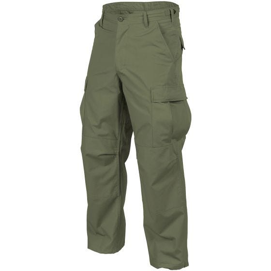 Pantalones Helikon BDU de Ripstop de algodón en Olive Green