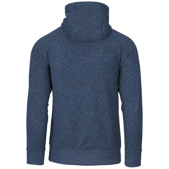 Sudadera con capucha Helikon Covert Tactical con cremallera completa jaspeada en azul