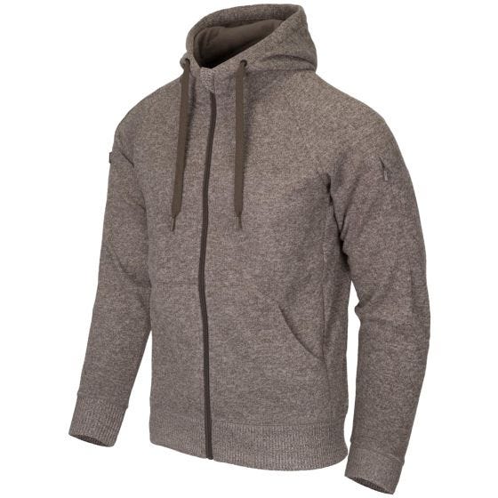 Sudadera con capucha Helikon Covert Tactical con cremallera completa jaspeada en Light Tan