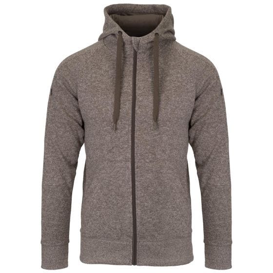 Sudadera con capucha Helikon Covert Tactical con cremallera completa jaspeada en Light Tan