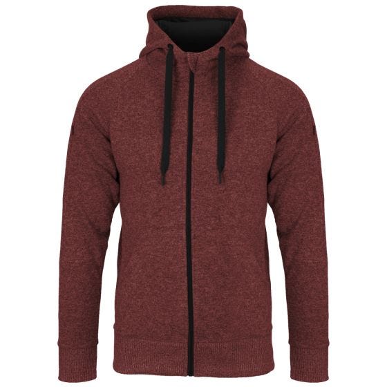 Sudadera con capucha Helikon Covert Tactical con cremallera completa jaspeada en rojo