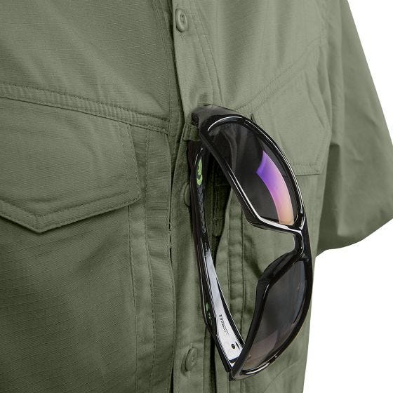 Camisa de manga corta Helikon Defender Mk2 de Ripstop de polialgodón en Olive Green
