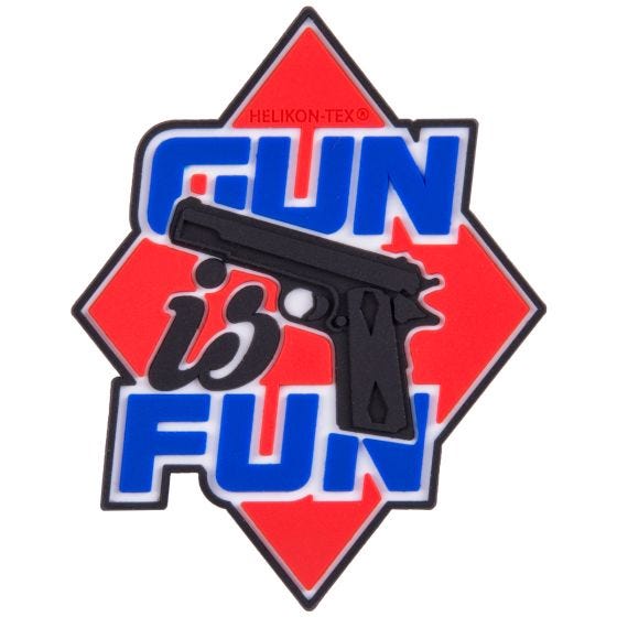 Parche Helikon Gun is Fun en rojo