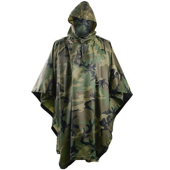 Poncho impermeable Helikon de Ripstop en Woodland
