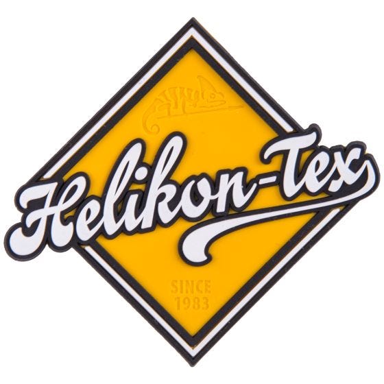 Parche Helikon Road Sign en amarillo