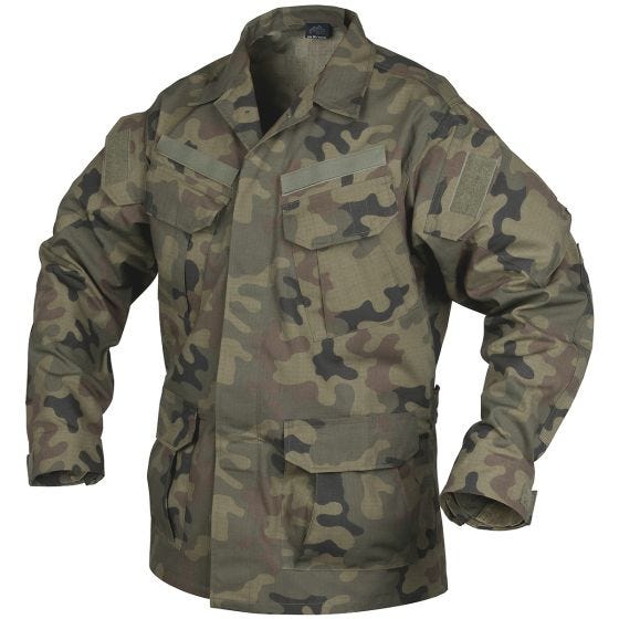 Camisa Helikon SFU de Ripstop de polialgodón en Woodland polaco