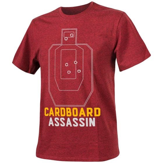 Camiseta Helikon Cardboard Assassin jaspeada en rojo