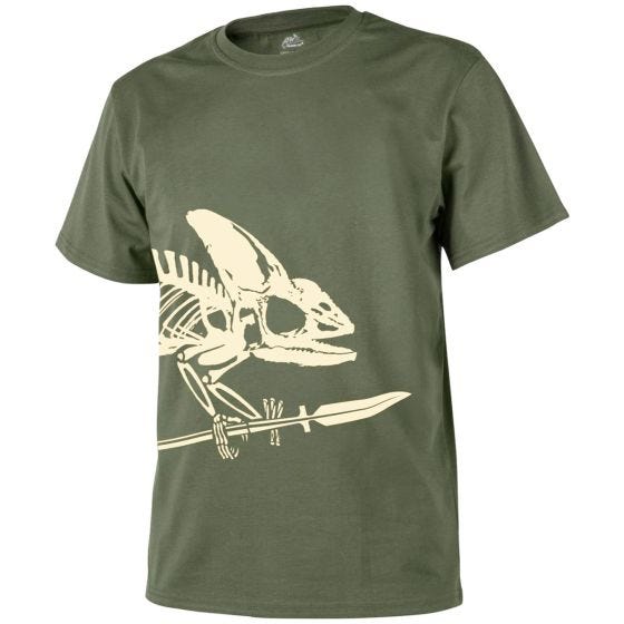 Camiseta con esqueleto completo Helikon en Olive Green
