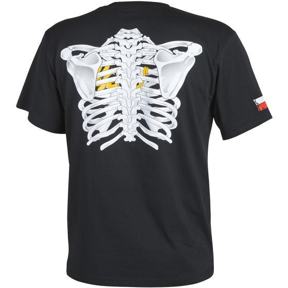 Camiseta Helikon Chameleon in Thorax with PL Flag en negro
