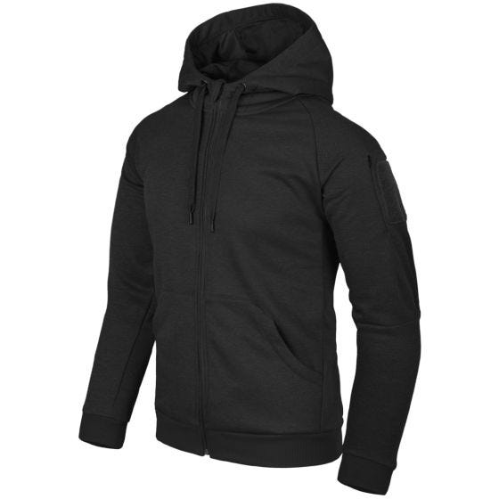 Sudadera con capucha Helikon Urban Tactical con cremallera completa en negro
