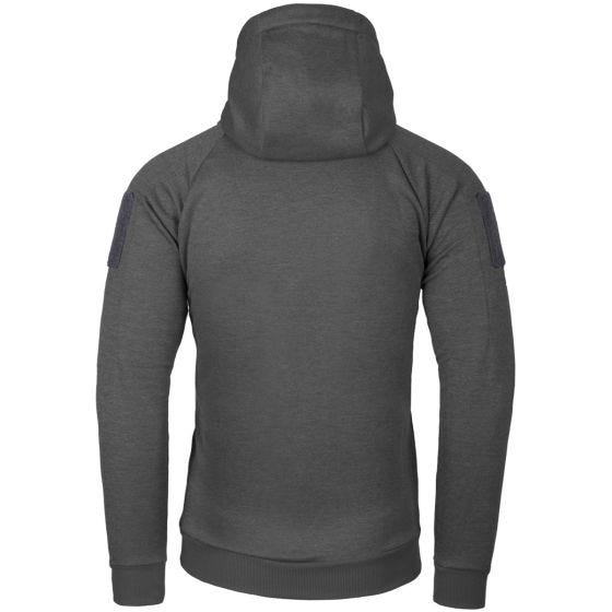 Sudadera con capucha Helikon Urban Tactical con cremallera completa jaspeada en negro-gris