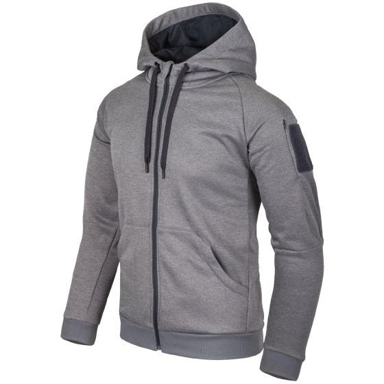 Sudadera con capucha Helikon Urban Tactical con cremallera completa jaspeada en gris