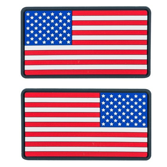 2 parches Helikon USA Flag de PVC grandes en los colores reales de la bandera