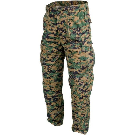 Pantalones Helikon USMC de sarga de polialgodón en Digital Woodland