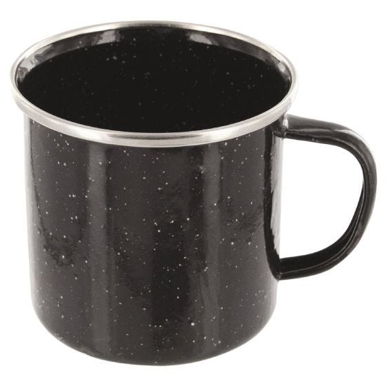 Taza Highlander Deluxe esmaltada en negro